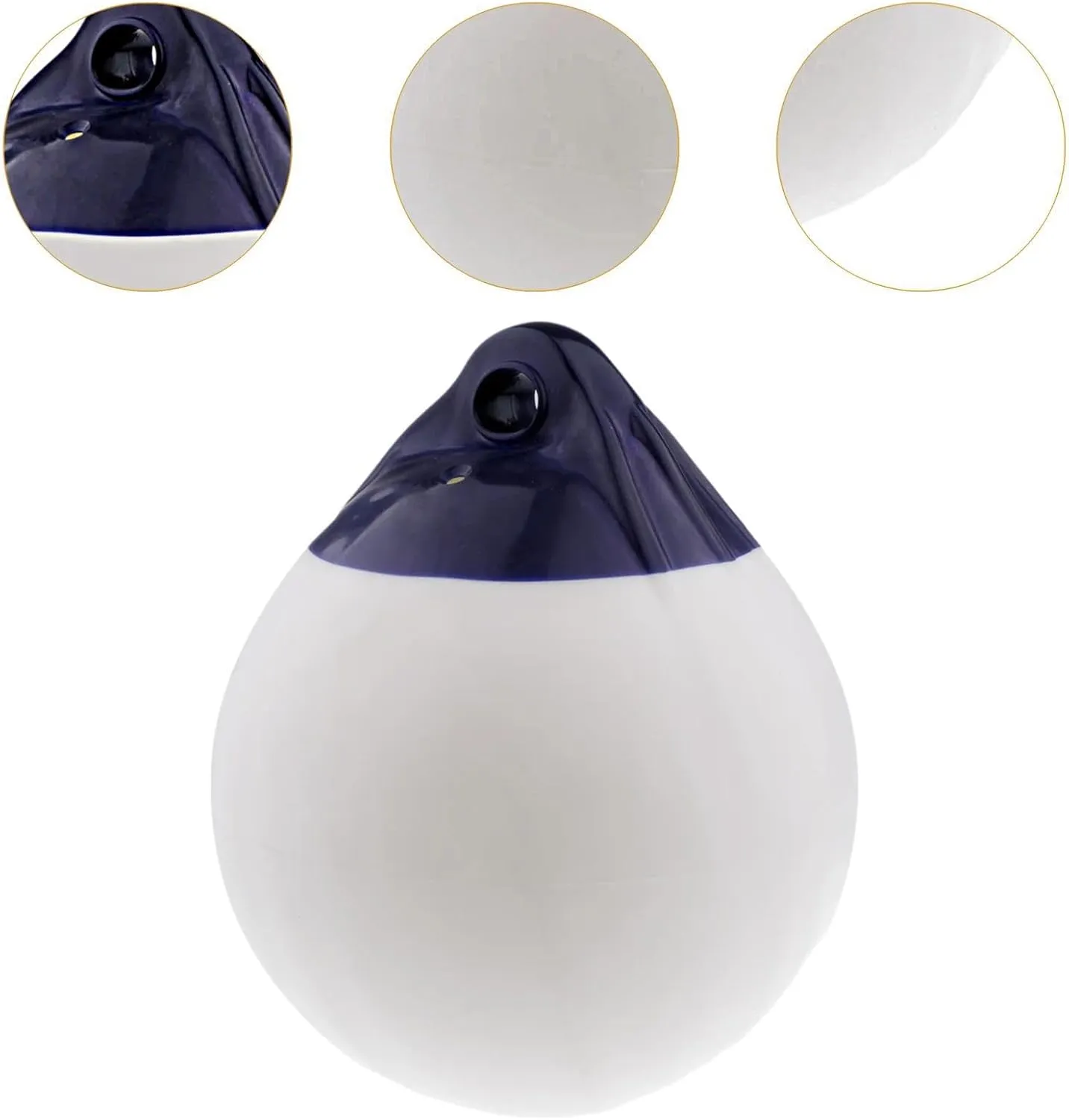 Round Boat Fender Buoy Ball 11.8x13.8inch Accessories with Eyelet Multifunctional for Lake Anti Scratch PVC Navigation Buoy