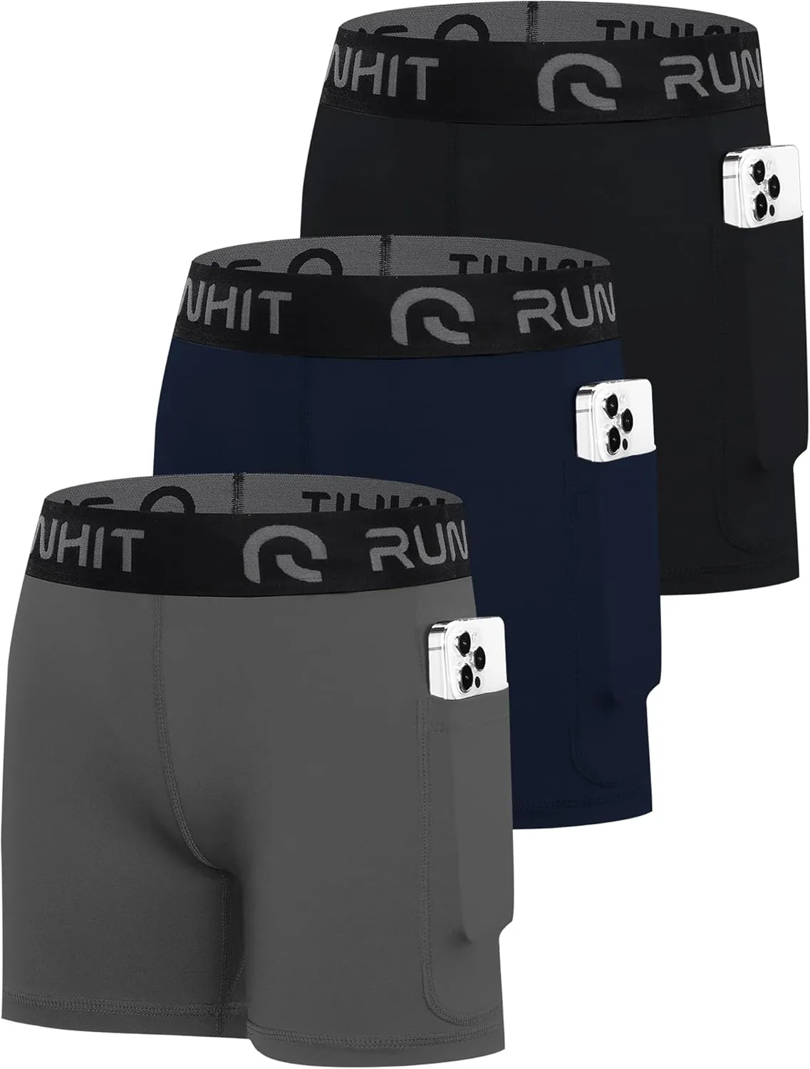 Runhit 4" Youth Girls Volleyball Shorts Spandex Girls Compression Shorts Biker Dance Kids Gymnastics Shorts with Pockets