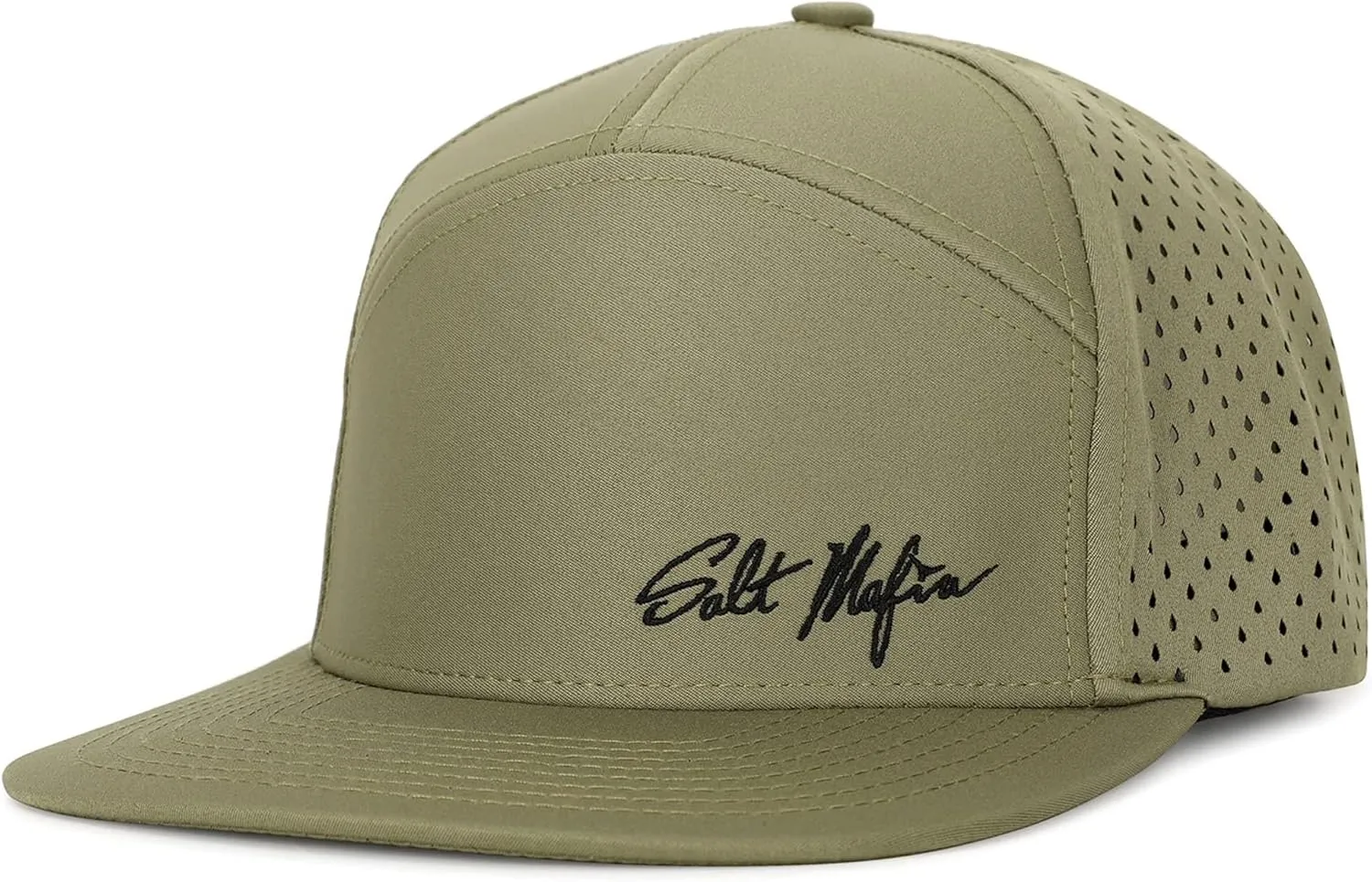Salt Mafia Hats for Men - Waterproof Hats for Men, 7 Panel Flat Brim Surfer Hat