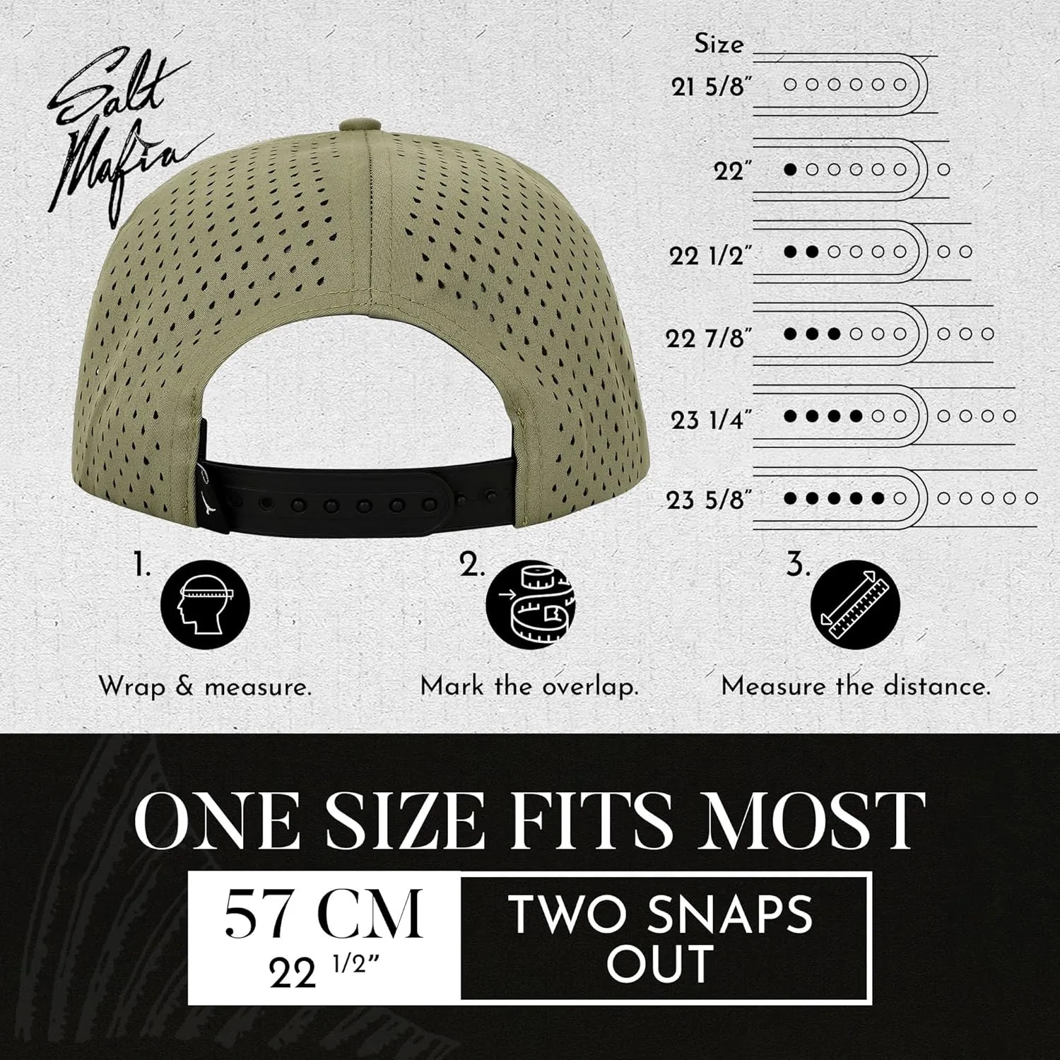 Salt Mafia Hats for Men - Waterproof Hats for Men, 7 Panel Flat Brim Surfer Hat
