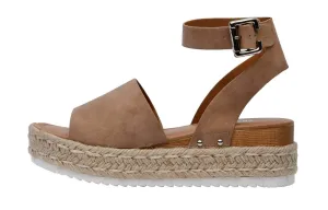 Sandals Casual Miranda Womens Flatform Espadrille Toe Futuristic Open All-in-one Cushionaire Natural