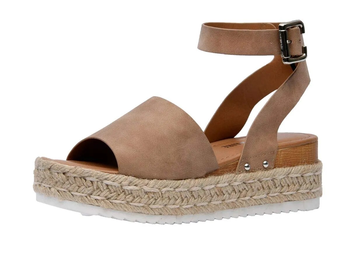 Sandals Casual Miranda Womens Flatform Espadrille Toe Futuristic Open All-in-one Cushionaire Natural