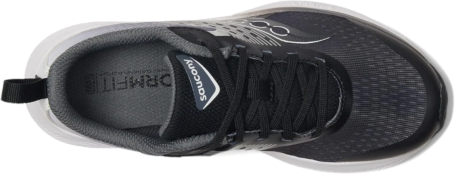 Saucony Ride Kidz Sneaker, Black/White, 6 US Unisex Big Kid