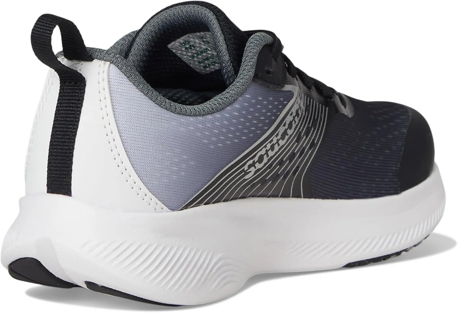 Saucony Ride Kidz Sneaker, Black/White, 6 US Unisex Big Kid