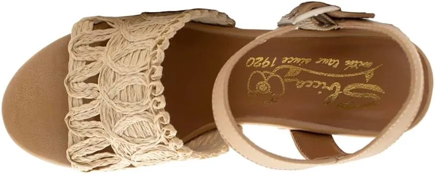 Sbicca Womens Bisbee Raffia Platform Espadrille Casual Sandals Casual High Heel 3" & Up - Brown