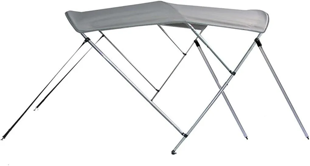 SBU Light Grey Aluminum 3-Bow Bimini Top Compatible for Celebrity Fish Hawk 2300 WA I/O for Model Years 1993-1996
