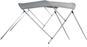 SBU Light Grey Aluminum 3-Bow Bimini Top Compatible for Sea Ray 190 Bow Rider for Model Years 1999-2002