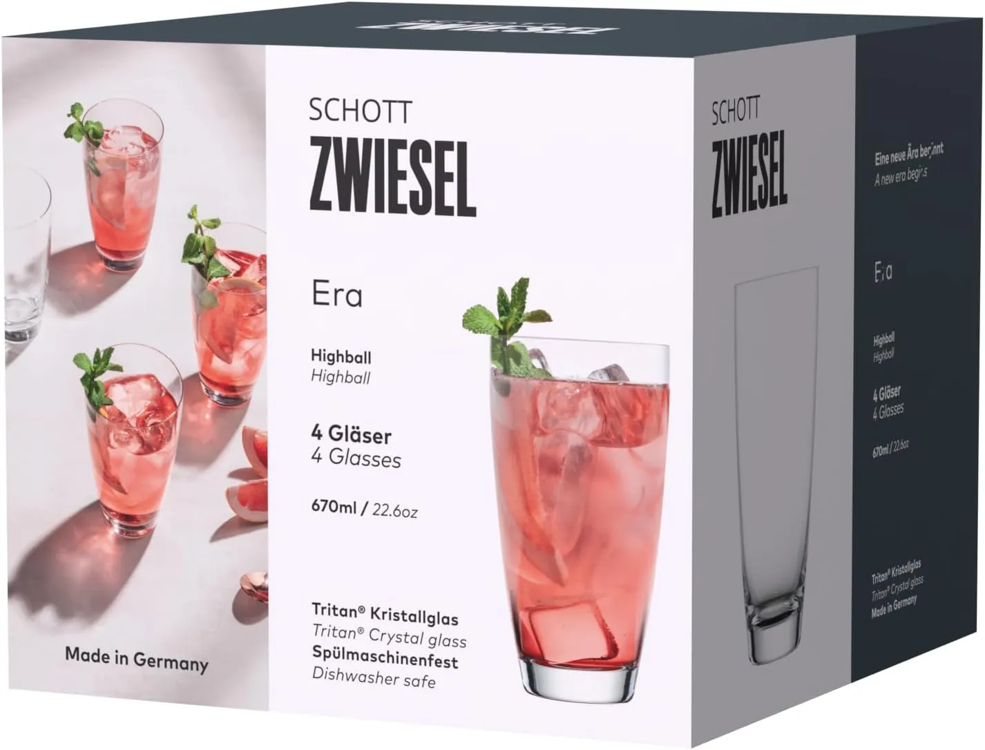 Schott Zwiesel Era Crystal Glass, 23 Oz. Higball (Set of 4), Clear