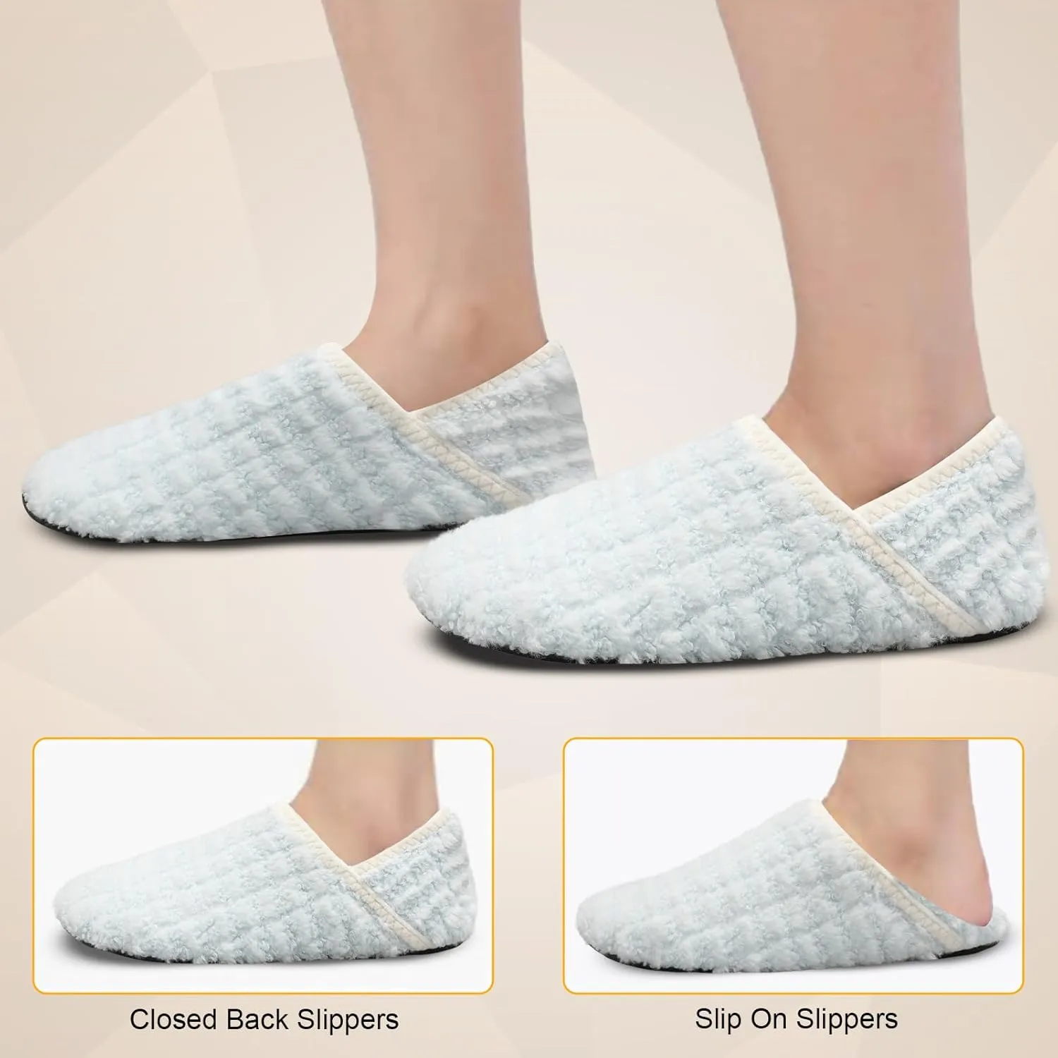Scurtain Slippers for Women Men House Slipper Socks Lightweight Unisex Adults Barefoot Shoes Non-Slip Travel Slippers