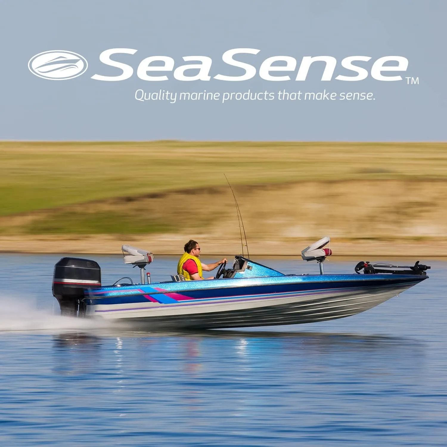 SeaSense LED Stern Light - Range of 2 Nautical Miles - Easily Adjustable, Stowable Black EDC Light for Boats, Kayaks, Canoes, Pontoons & Fishing Vessels up to 39 Feet (Base Not Included)