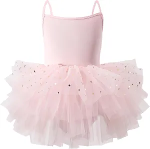 SEAUR Toddler Girls Ballet Dance Dress Sleeveless Fluffy Tutu Tulle Dress Elegant Ballerina Dancewear