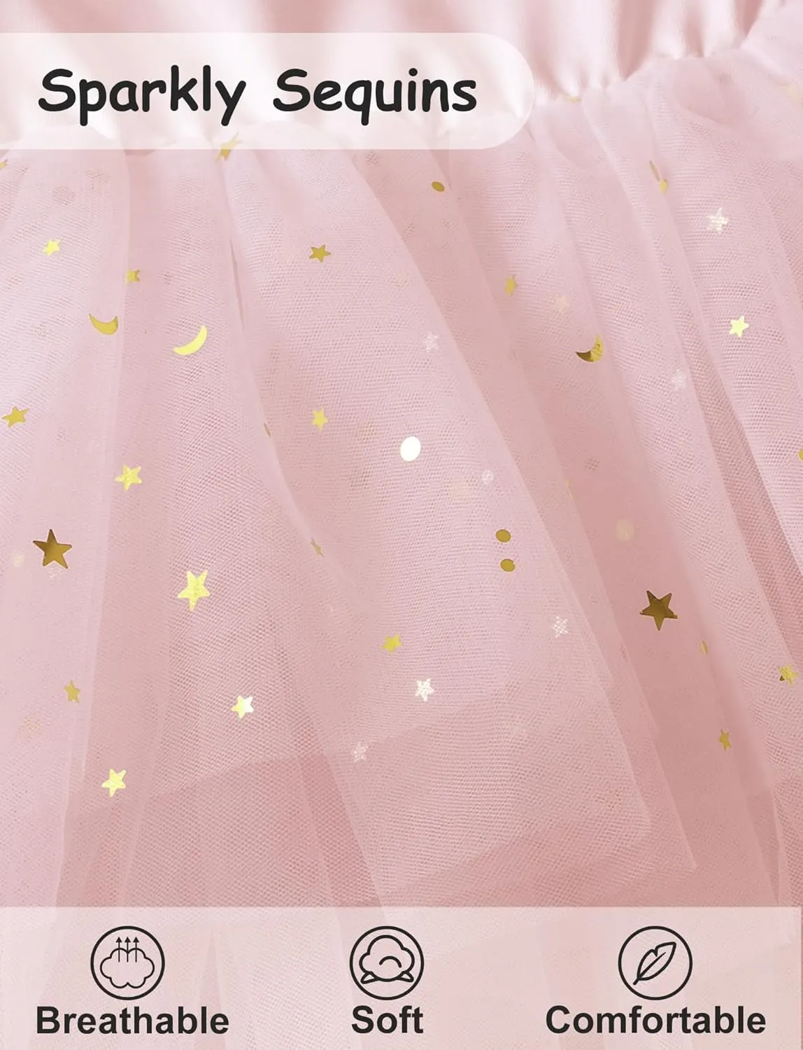 SEAUR Toddler Girls Ballet Dance Dress Sleeveless Fluffy Tutu Tulle Dress Elegant Ballerina Dancewear