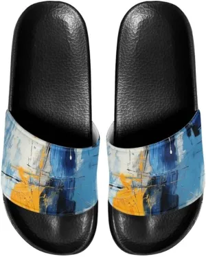 Semioury Geometry Summer Slippers for Women Galaxy Forest Travel Cozy Soft Comfy Thick Shoes Beach Sandal Bathroom Slipper