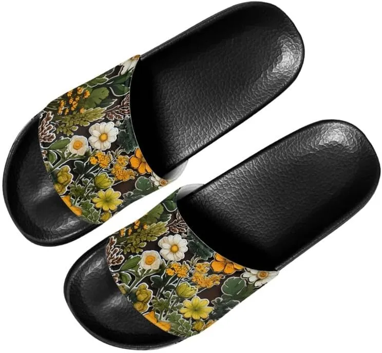 Semioury Geometry Summer Slippers for Women Galaxy Forest Travel Cozy Soft Comfy Thick Shoes Beach Sandal Bathroom Slipper