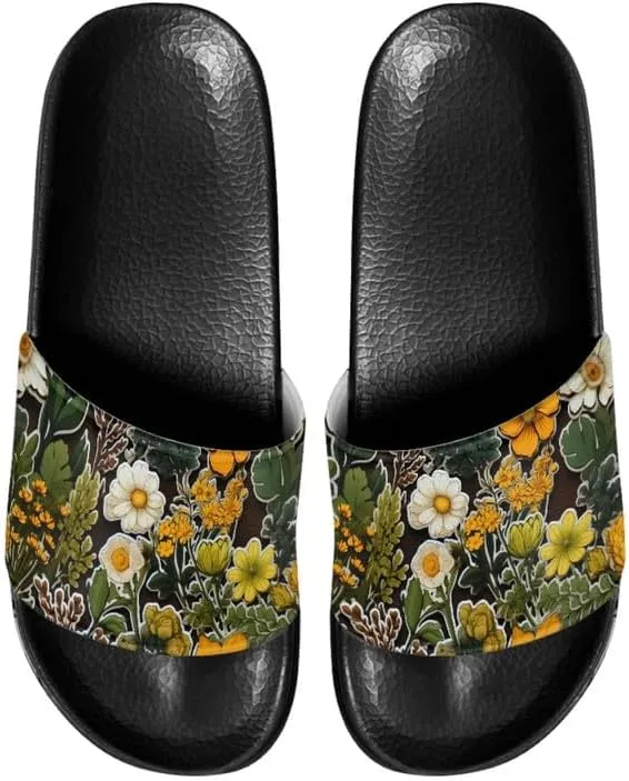 Semioury Geometry Summer Slippers for Women Galaxy Forest Travel Cozy Soft Comfy Thick Shoes Beach Sandal Bathroom Slipper
