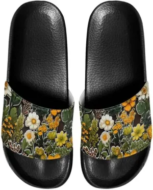 Semioury Geometry Summer Slippers for Women Galaxy Forest Travel Cozy Soft Comfy Thick Shoes Beach Sandal Bathroom Slipper