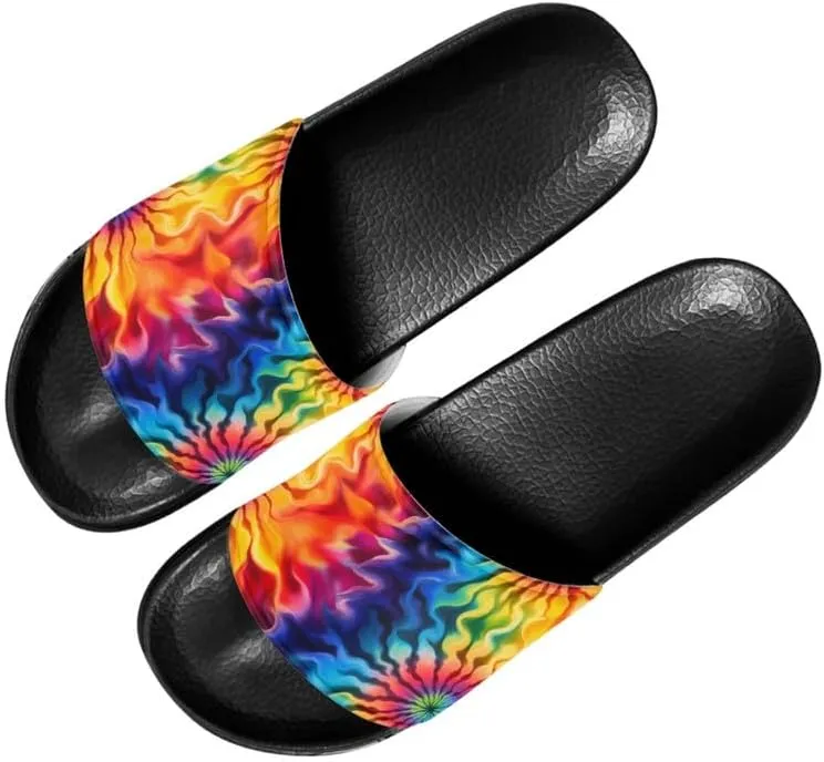 Semioury Starry Sky Cozy Home Shoes Tulip Tie-Dye Soft Sole Bedroom Anti-Skid Outdoor Sole House Shoes for Women Men Family
