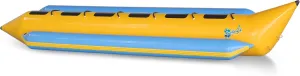 SereneLife Person Inflatable Banana Boat, Includes Storage Bag, Foot Pump, and Repair Kit, Tough and Thick, Reinforced Seats and Foot Areas