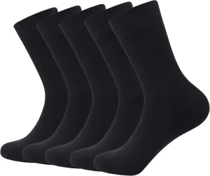 SERISIMPLE Viscose Bamboo Dress Men Sock Thin Soft Crew Anti Odor Lightweight Sock Breathable Comfort Cool soft Sock 5 Pairs