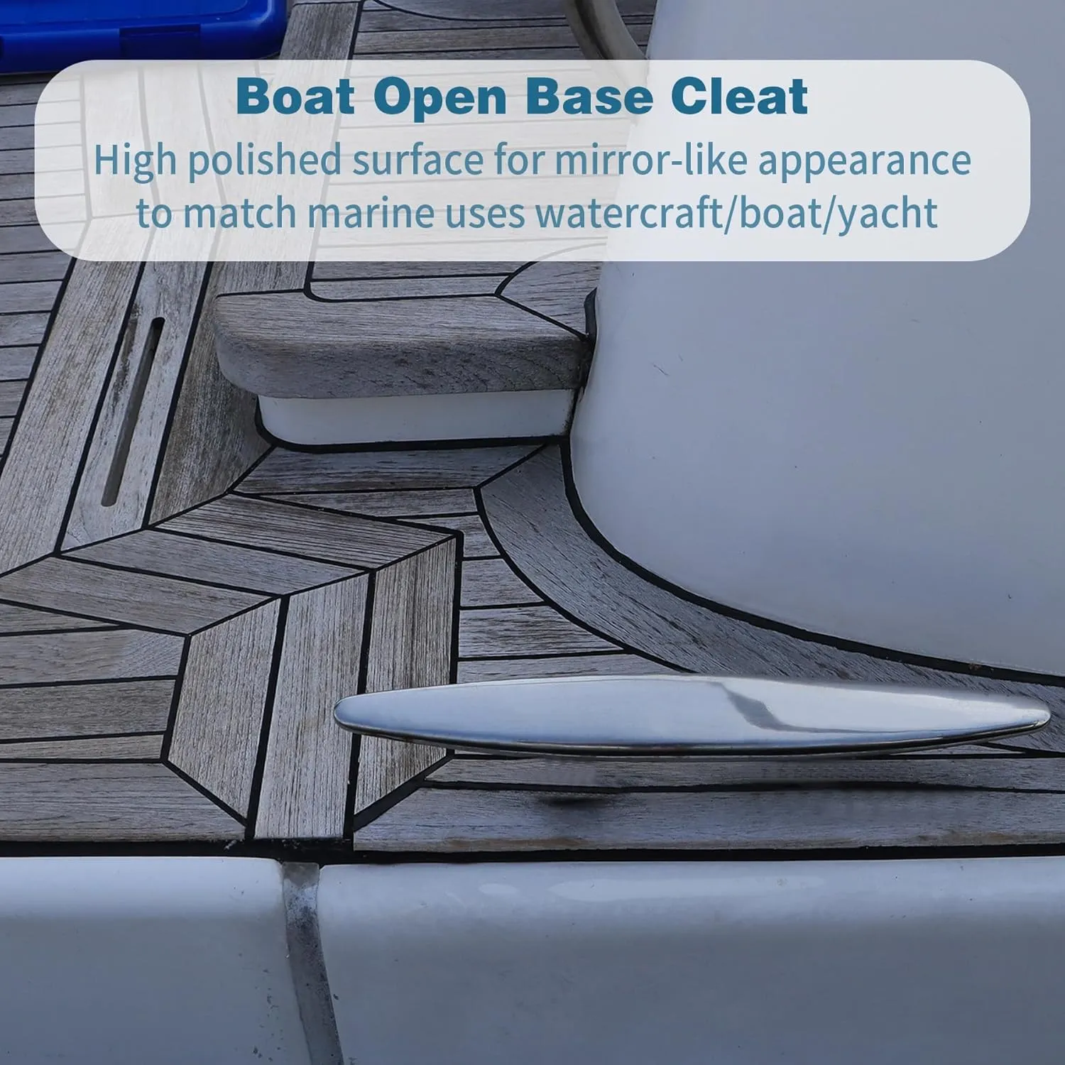 SHENGHUISS Boat Cleat 316 Stainless Steel Open Base Boat Dock Cleats Flat Top Mooring Cleat for Boat, Deck, Dock, Hook (4"/5"/6"/8"/10"/12")