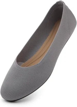 Shoe Land SL-Memory Women’s Flats – Round Toe Dressy Ballet Flats, Foldable Slip-On Knit Flat Shoes with Memory Foam, Comfortable for Daily Wear, Work, Office, and Party