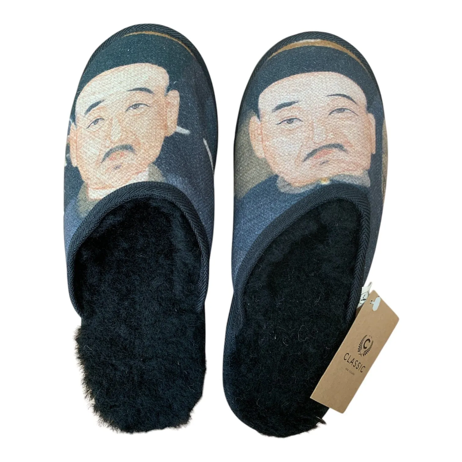Sian Faces Large Black Slippers