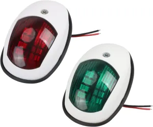 Signal Warning Lamp 2Pcs/Set LED Navigation Light for Marine Boat Yacht Truck Trailer Van Lorry Starboard Port Side Marker Light for Marine Boat (Color : Black) (White)