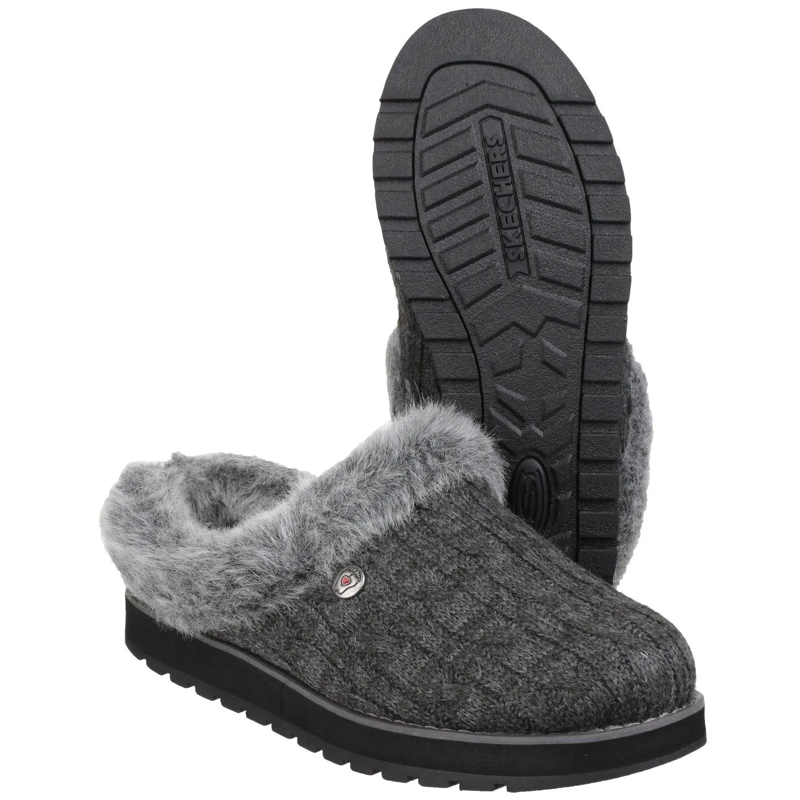 Skechers Women's Keepsakes Ice Angel Mule Slipper in Charcoal