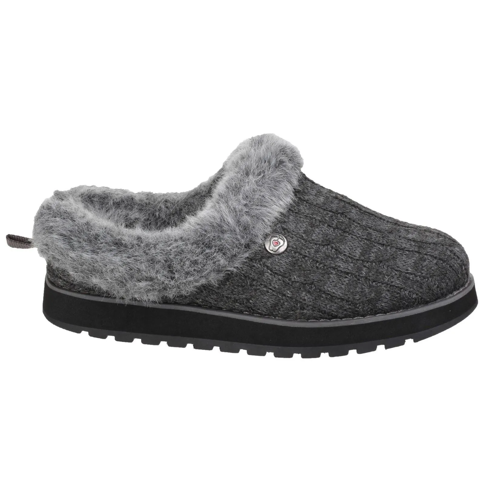 Skechers Women's Keepsakes Ice Angel Mule Slipper in Charcoal