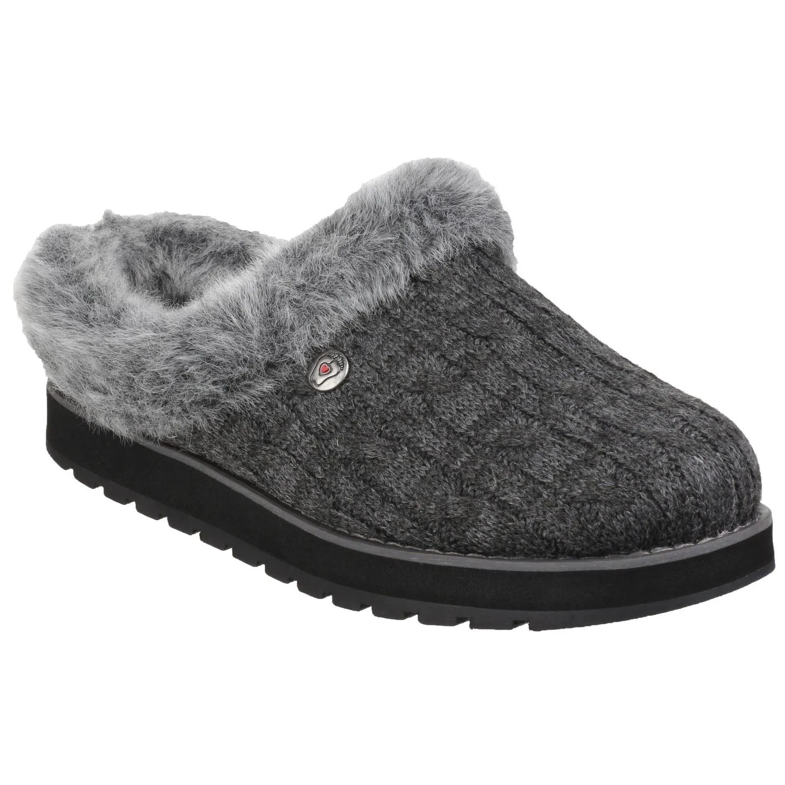 Skechers Women's Keepsakes Ice Angel Mule Slipper in Charcoal