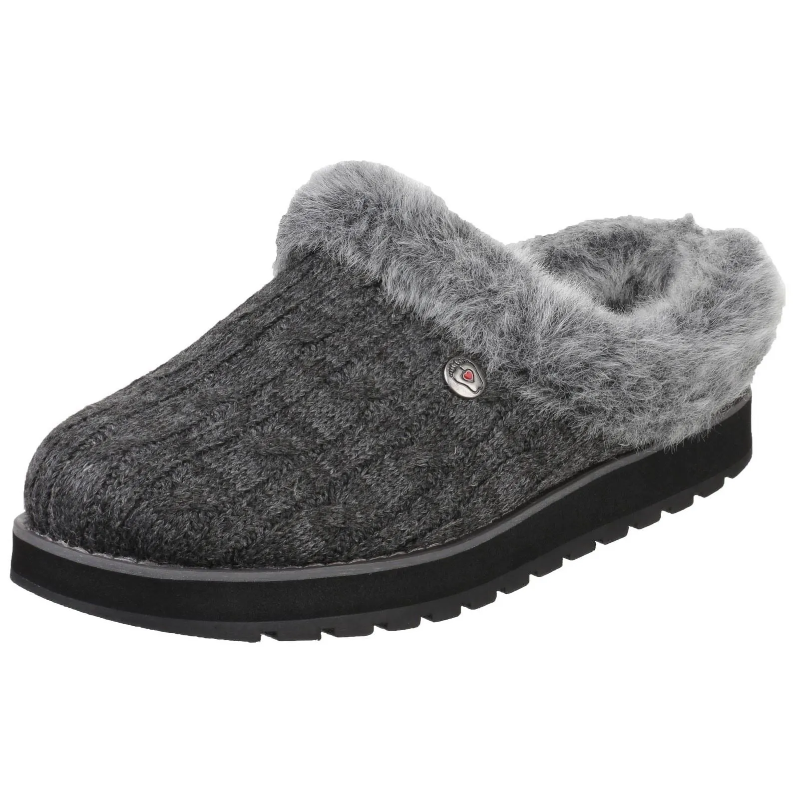 Skechers Women's Keepsakes Ice Angel Mule Slipper in Charcoal