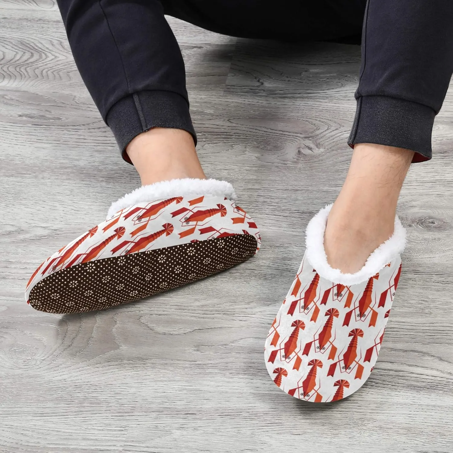Slipper for Women and Men Fuzzy Memory Foam Soft House Shoes Anti-Skid Sole Coral Fleece House Slipper Beagle Dog On Brown M-XXL