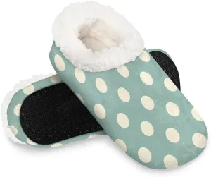 Slippers for Women Polka Dot Red Warm Soft Cozy Warm House Slipper
