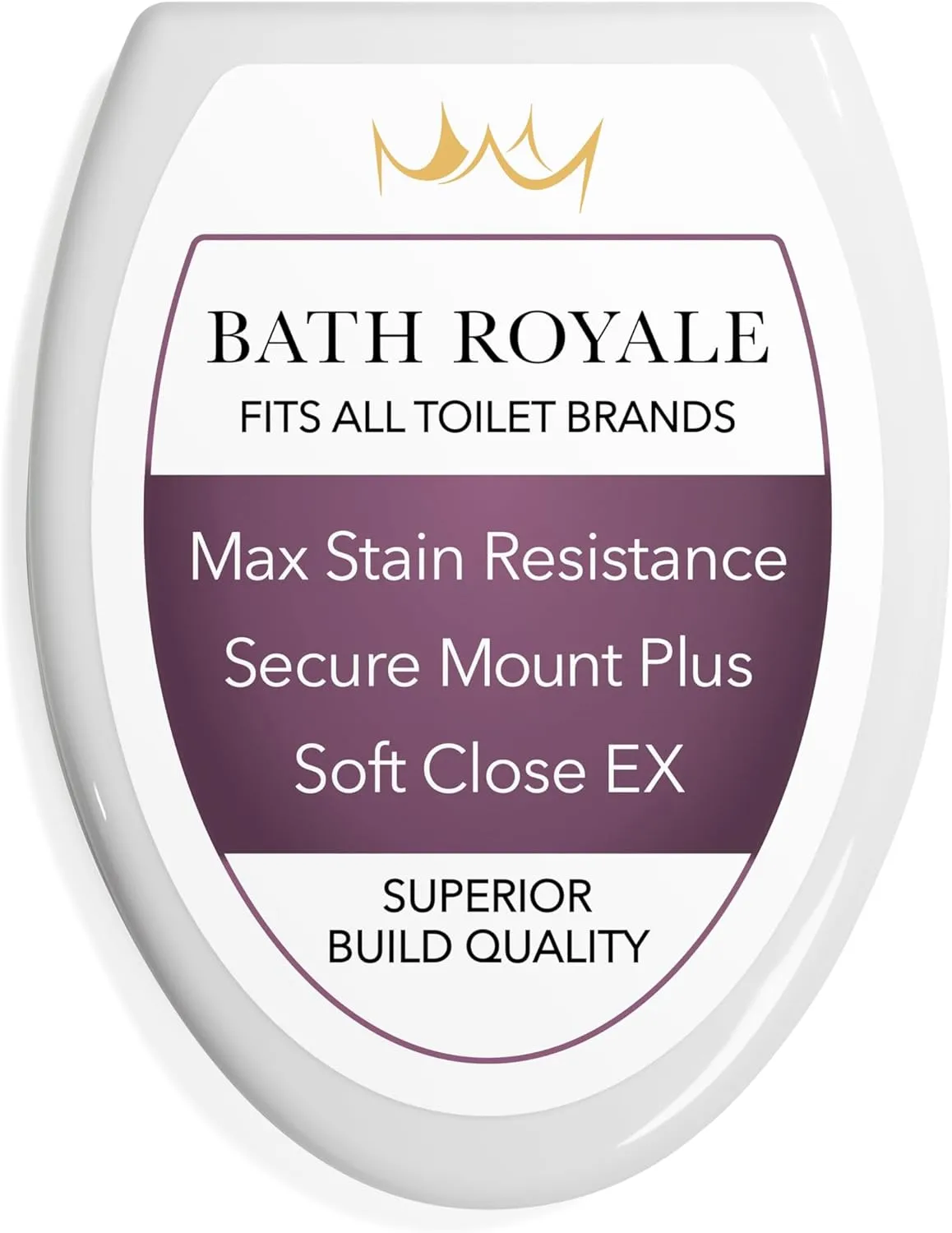 Slow Close Toilet Seat BR501-00 White Elongated, Stain-Resistant and Easy to Keep Clean, Heavy Duty Fits All Toilet Brands, Executive Series