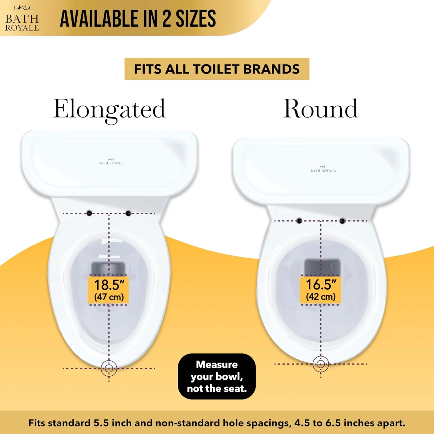 Slow Close Toilet Seat BR501-00 White Elongated, Stain-Resistant and Easy to Keep Clean, Heavy Duty Fits All Toilet Brands, Executive Series