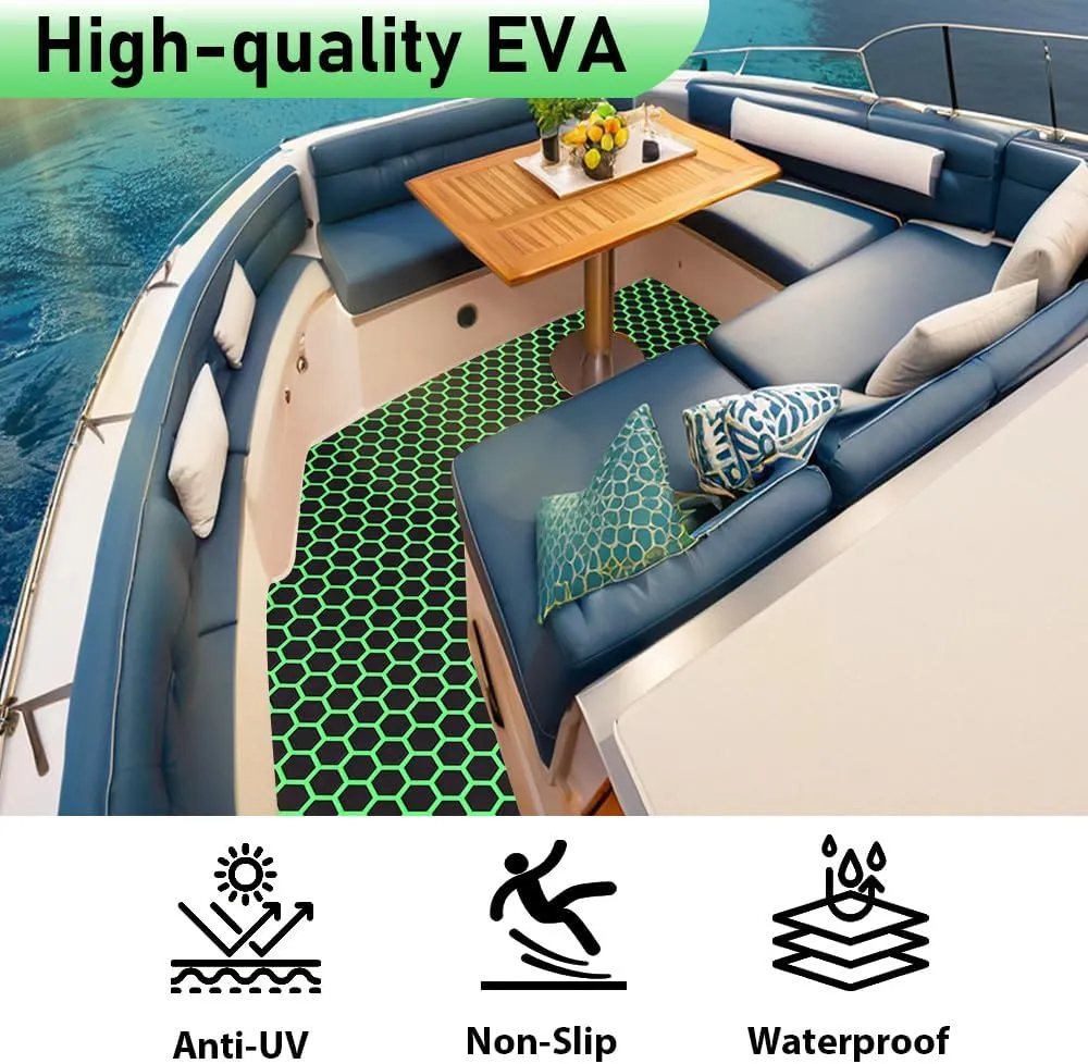Small Hexagonal 98.4"X43.31"EVA Self-Adhesive eva Foam Boat Flooring for Yacht Pool Boat Flooring Sheet Thick Non-Skid mat