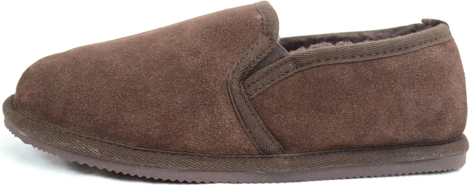 SNUGRUGS Mens Luxury Sheepskin Slipper with Light Weight Flexible Sole