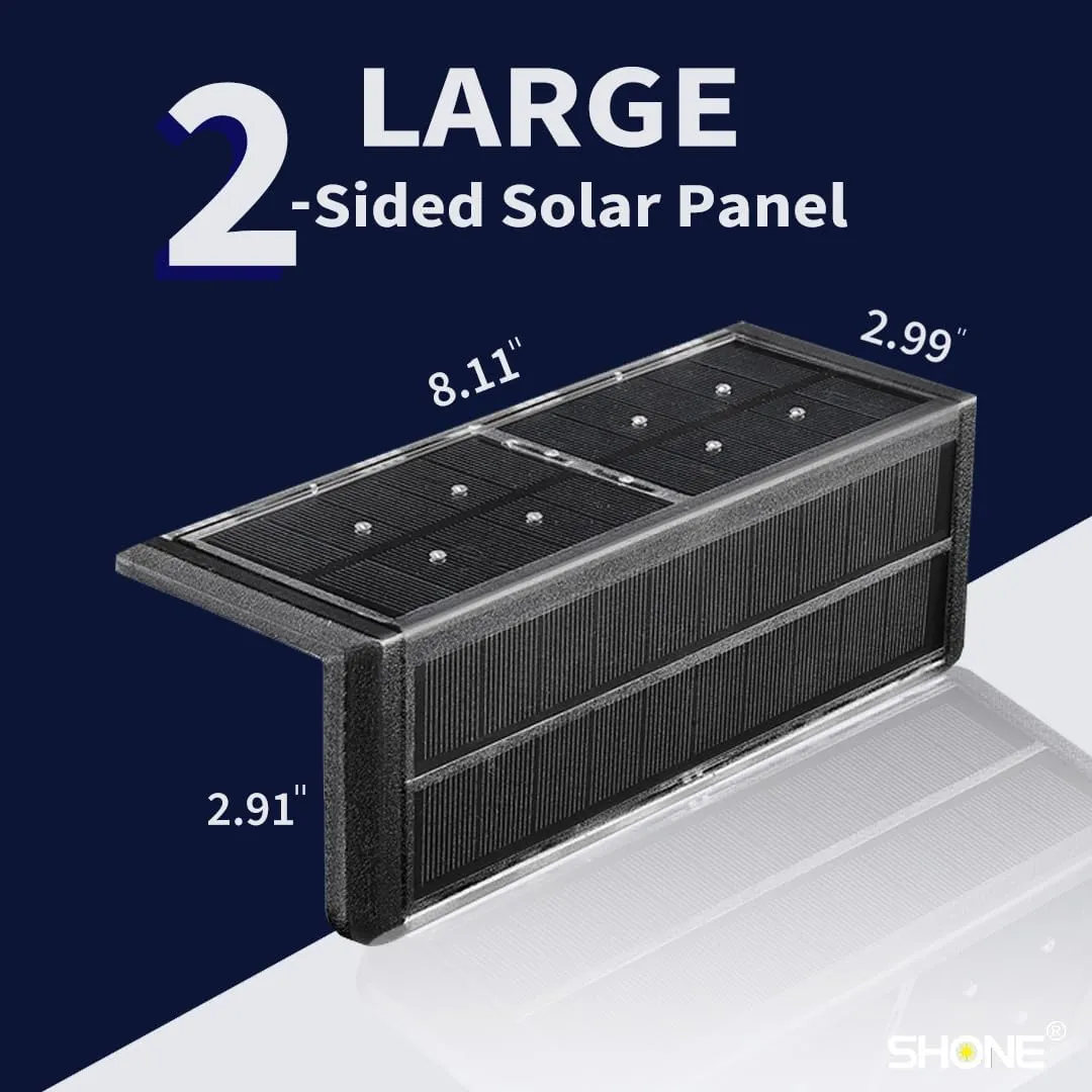 Solar Pool Deck Light, IP67 Waterproof 2-Way Step LED, Heavy Duty Stainless-Steel Retaining Wall Light, Ultra-Thin & Anti-Trip for Path, Yard, Stair (Warm White, 6Pack)