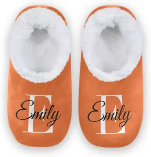 Solid Color Personalized House Slippers for Women Custom Women's Fuzzy Slippers for Indoor Outdoor Slippers Warm Plush Soft Slippers Casual House Shoes for Men