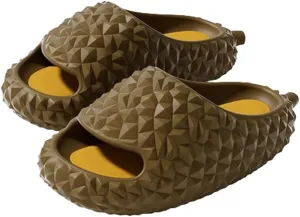 Solyinne Cute Durian Slippers for Women Men Cloud Slippers EVA Non-Slip Bathroom Slippers Sandals Open Toe Indoor And Outdoor Slides 2024