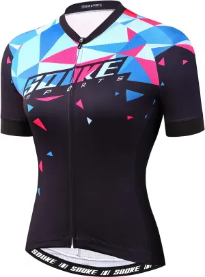Souke Sports Women's Cycling Jersey Biking Shirts Short Sleeve Shirt Biking Clothing