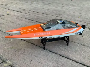 SOWOFA FT016 Remote Control Boat RC Submarine Ship Racing Speedboat 30km  for Adults Lake Pool Auto Water Cool, As Big as Feilun ft012 rc Boat (18.9")