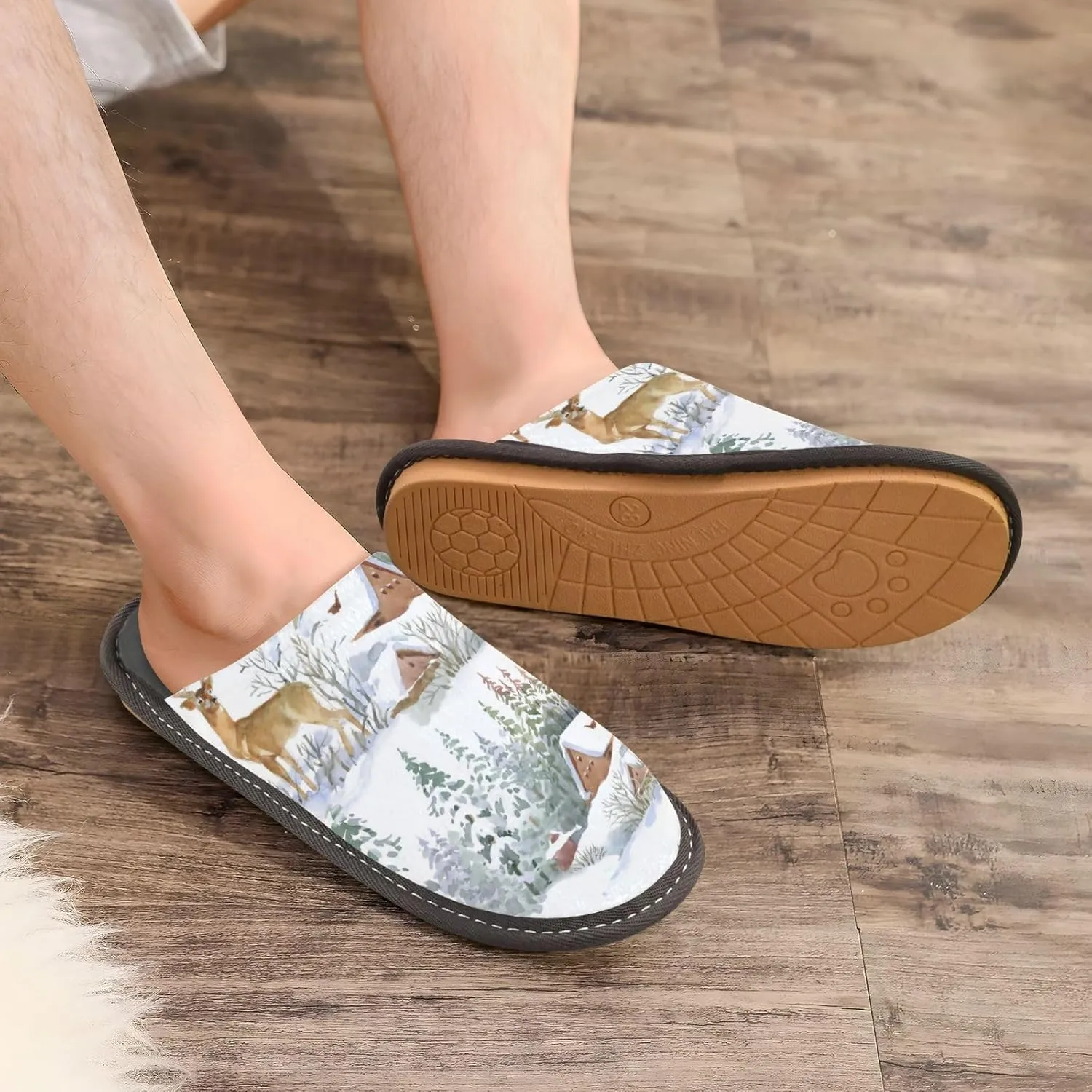 Spa Slippers Indoor House Fuzzy Slippers Soft Memory Foam Non-Slip Home Slipper Winter Shoes For Bedroom Hotel Travel 4-11