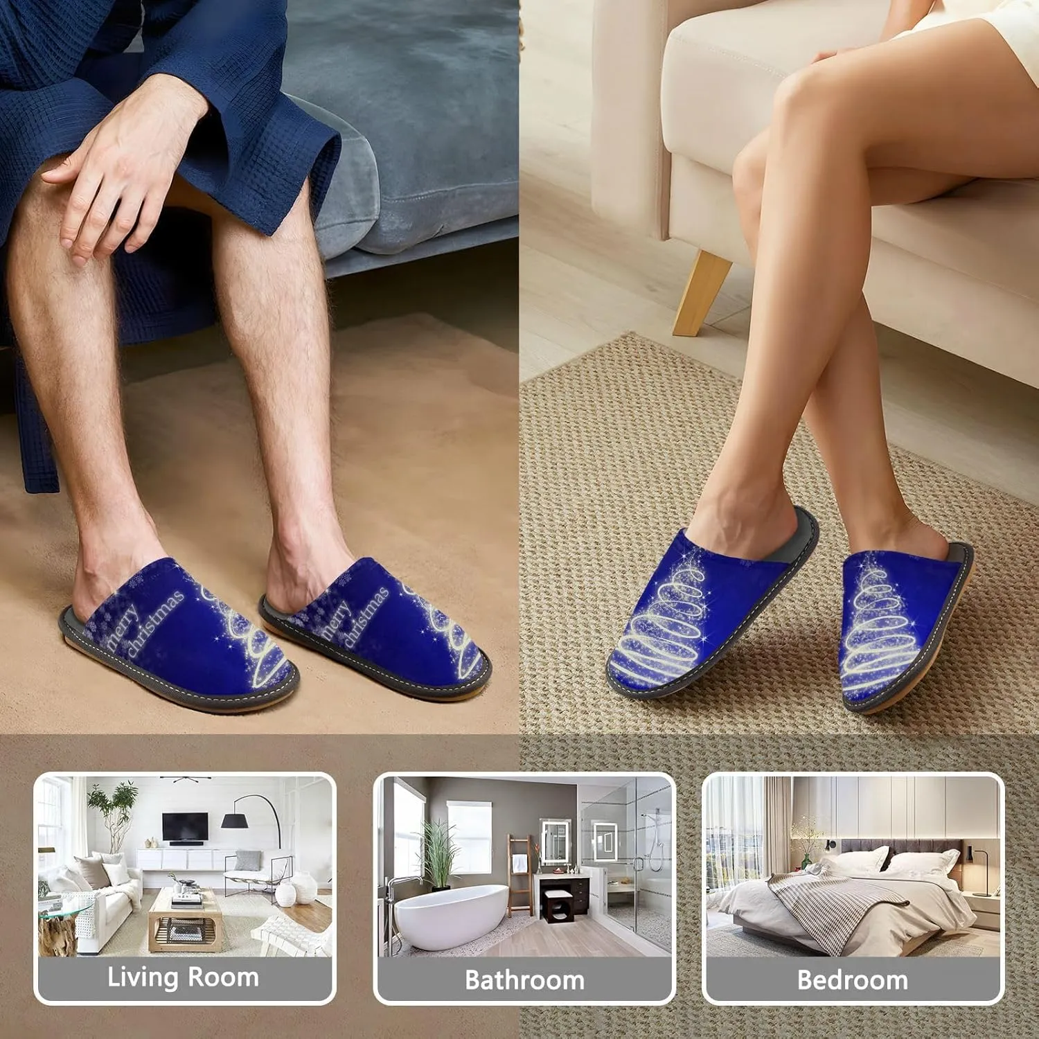 Spa Slippers Indoor House Fuzzy Slippers Soft Memory Foam Non-Slip Home Slipper Winter Shoes For Bedroom Hotel Travel 4-11