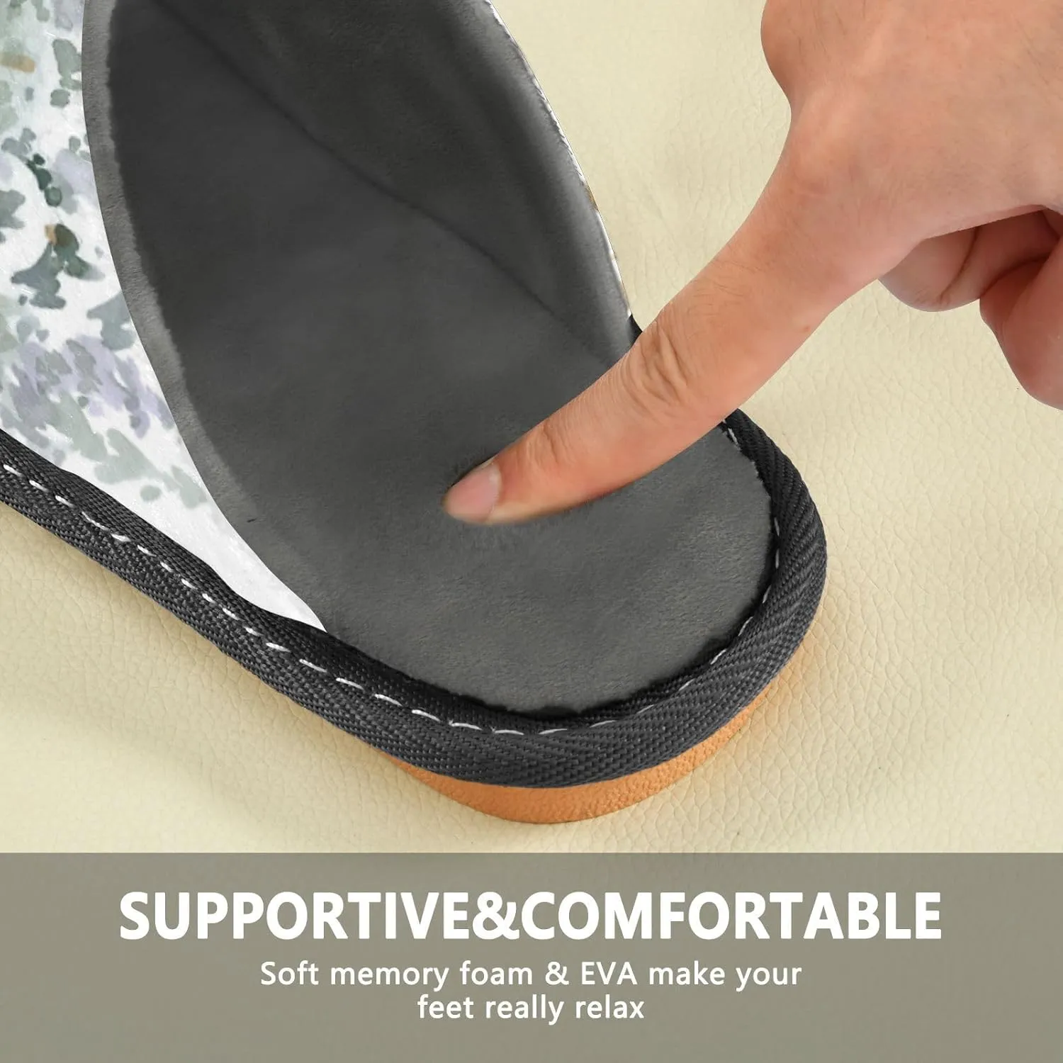 Spa Slippers Indoor House Fuzzy Slippers Soft Memory Foam Non-Slip Home Slipper Winter Shoes For Bedroom Hotel Travel 4-11
