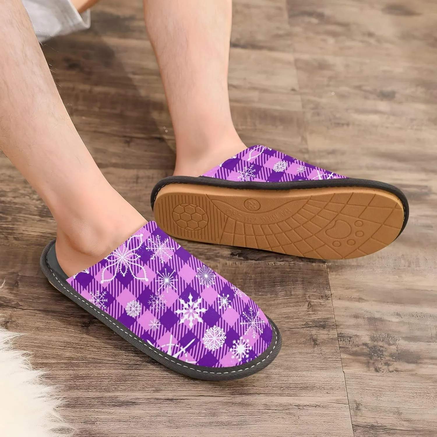 Spa Slippers Indoor House Fuzzy Slippers Soft Memory Foam Non-Slip Home Slipper Winter Shoes For Bedroom Hotel Travel 4-11