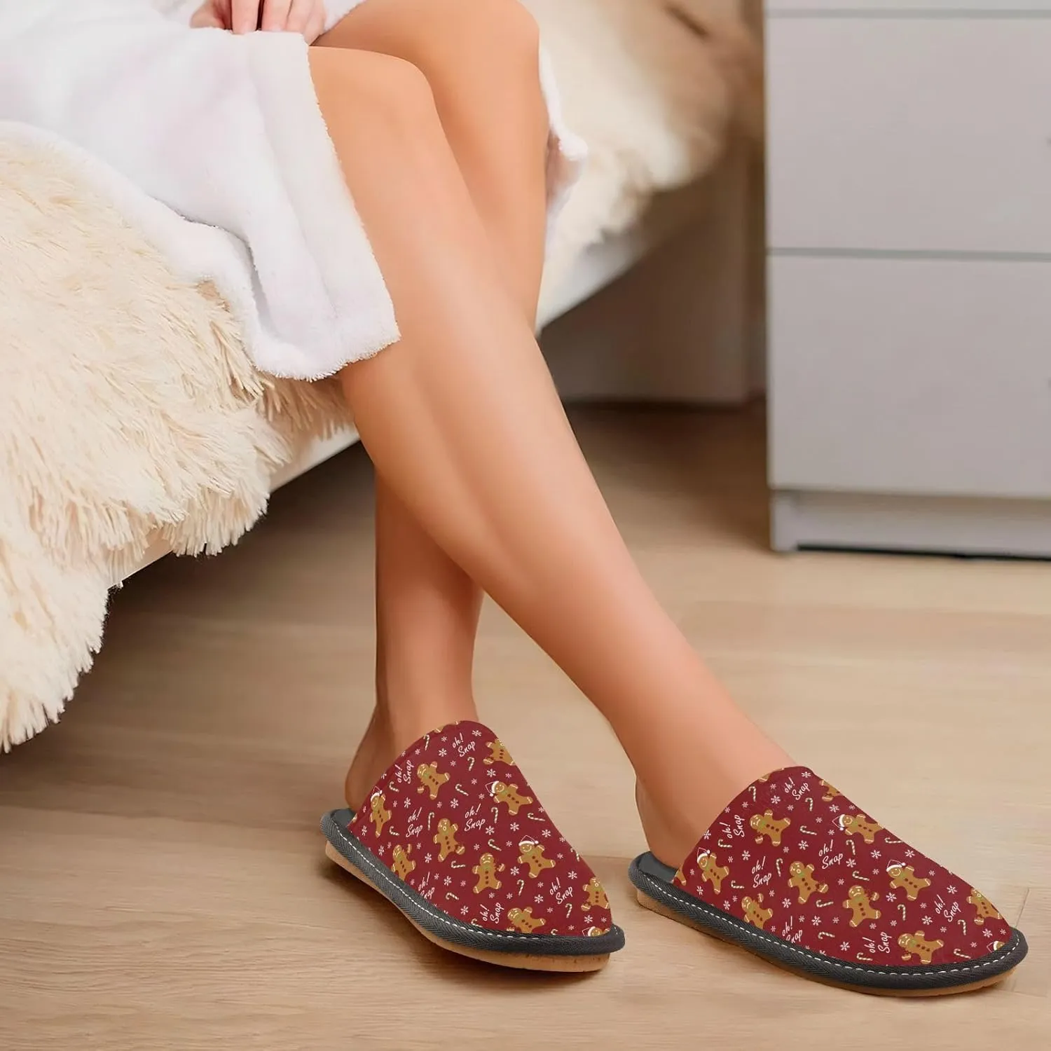 Spa Slippers Indoor House Fuzzy Slippers Soft Memory Foam Non-Slip Home Slipper Winter Shoes For Bedroom Hotel Travel 4-11
