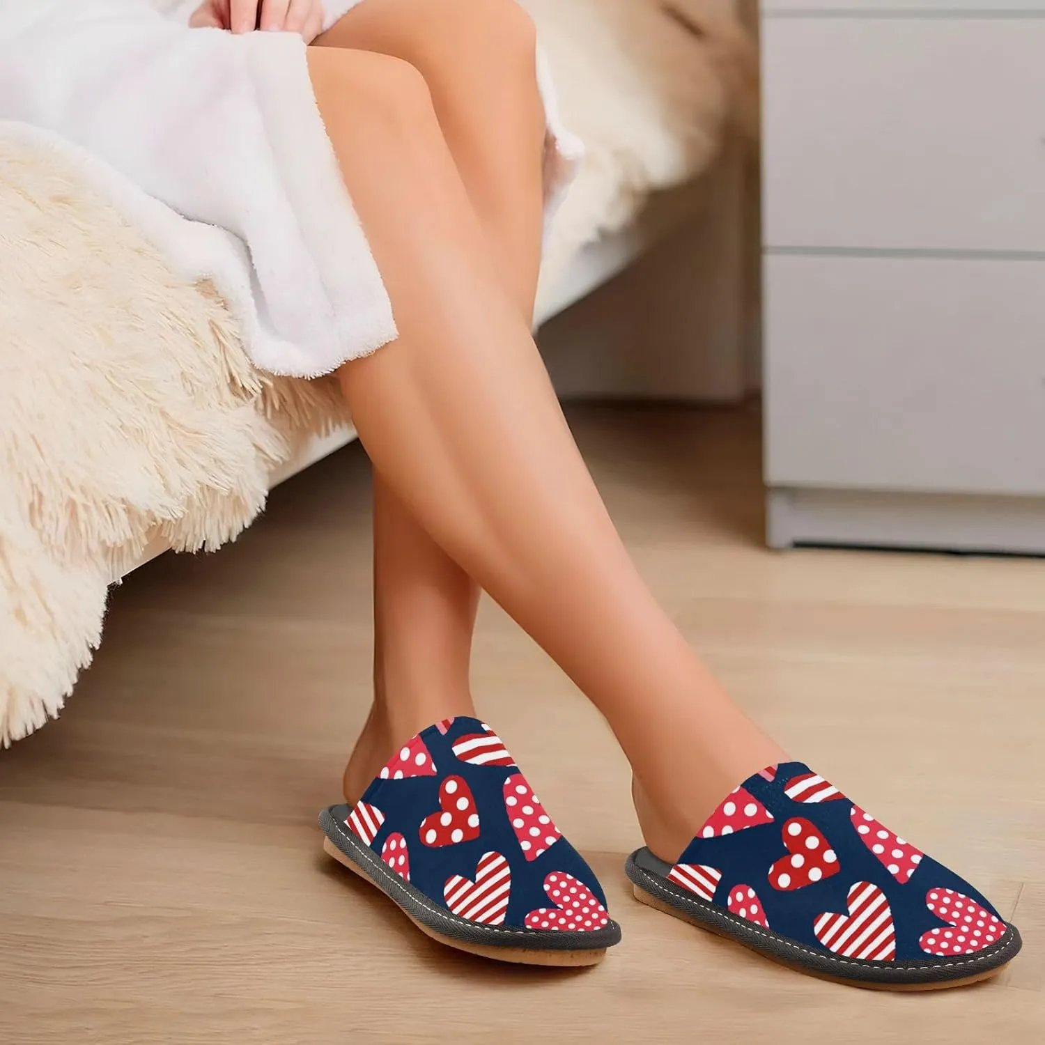 Spa Slippers Indoor House Fuzzy Slippers Soft Memory Foam Non-Slip Home Slipper Winter Shoes For Bedroom Hotel Travel 4-11