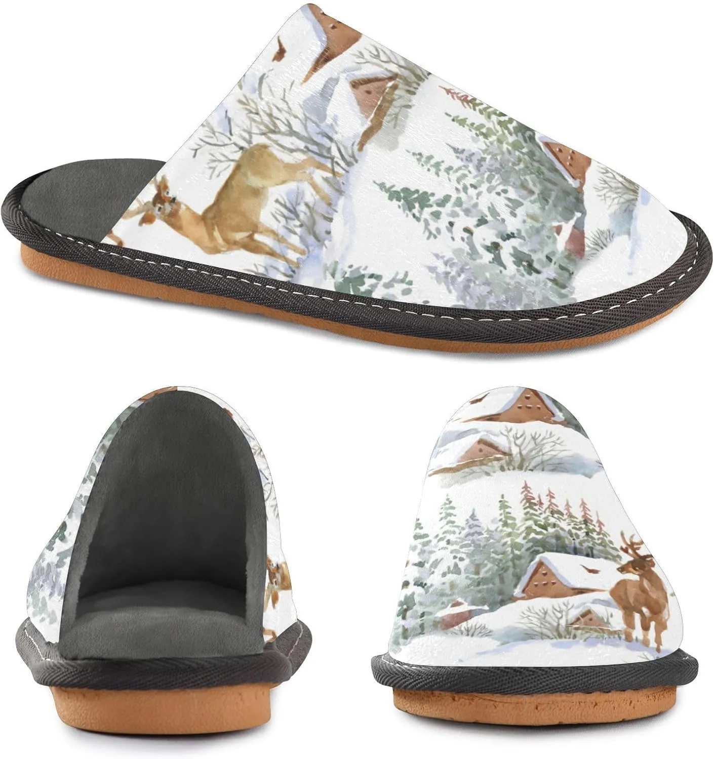 Spa Slippers Indoor House Fuzzy Slippers Soft Memory Foam Non-Slip Home Slipper Winter Shoes For Bedroom Hotel Travel 4-11
