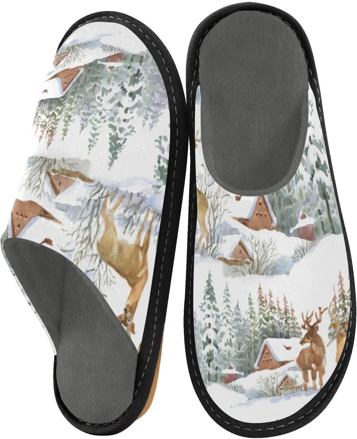 Spa Slippers Indoor House Fuzzy Slippers Soft Memory Foam Non-Slip Home Slipper Winter Shoes For Bedroom Hotel Travel 4-11
